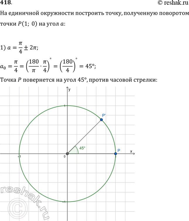 Изображение Упр.418 ГДЗ Алимов 10-11 класс