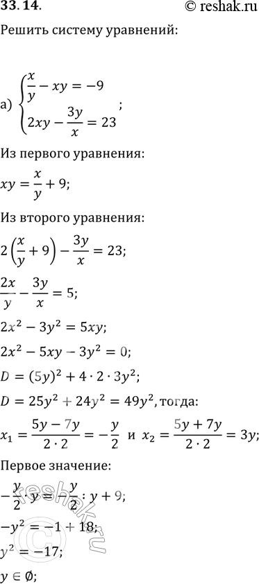 Изображение Упр.33.14 ГДЗ Мордковича 11 класс профильный уровень