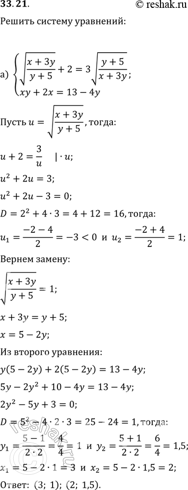 Изображение Упр.33.21 ГДЗ Мордковича 11 класс профильный уровень