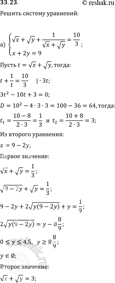 Изображение Упр.33.23 ГДЗ Мордковича 11 класс профильный уровень